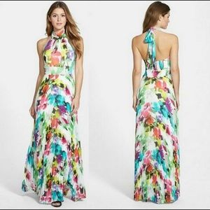 ELIZA J chiffon halter maxi dress